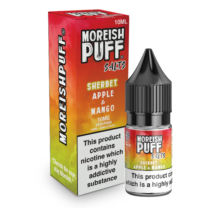 MOREISH PUFF SALTS SHERBET APPLE & MANGO NIC SALT E-LIQUID 10ML