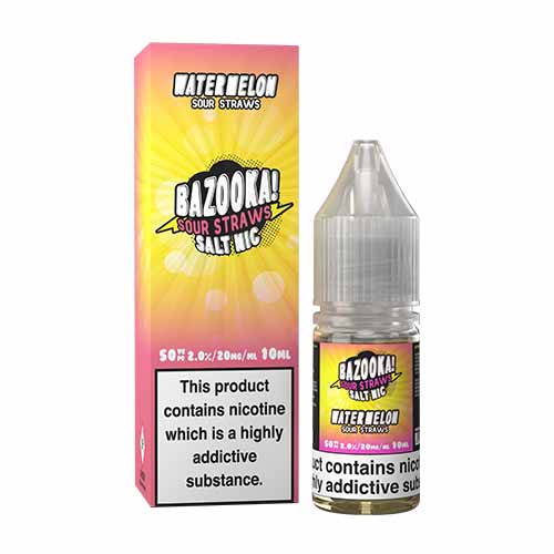 BAZOOKA WATERMELON STRAWS E-LIQUID NICOTINE SALT 10ML