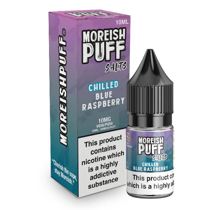 MOREISH PUFF SALTS CHILLED BLUE RASPBERRY NIC SALT E-LIQUID 10ML