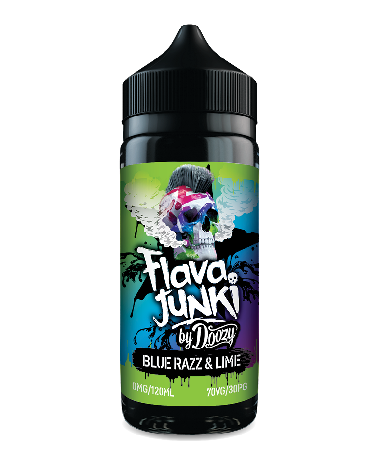 FLAVA JUNKI BLUE RAZZ AND LIME E-LIQUID SHORTFILL 100ML