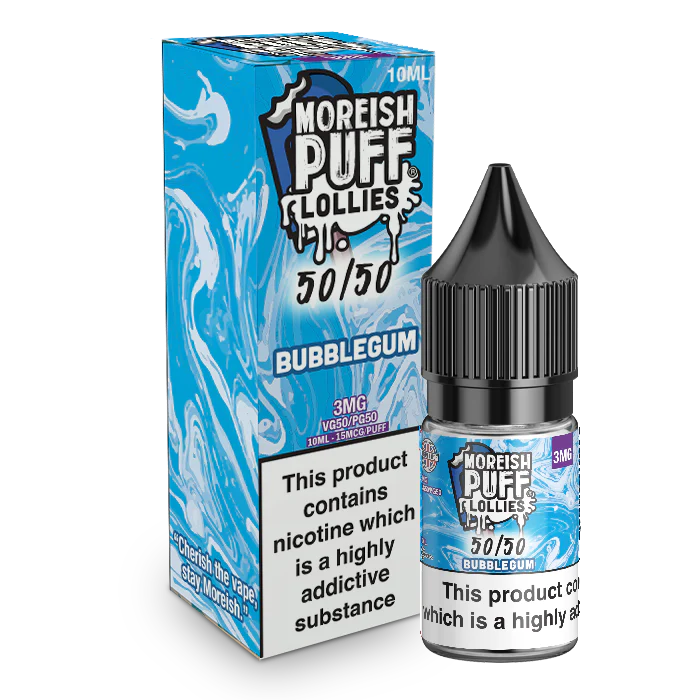 MOREISH PUFF LOLLIES 50/50 BUBBLEGUM E-LIQUID 10ML