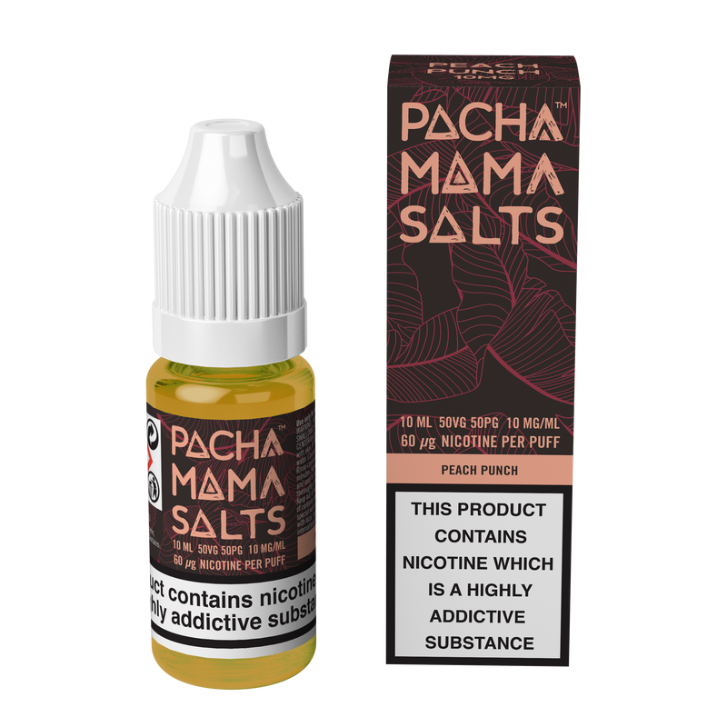 PACHAMAMA PEACH PUNCH NICOTINE SALT E-LIQUID 10ML