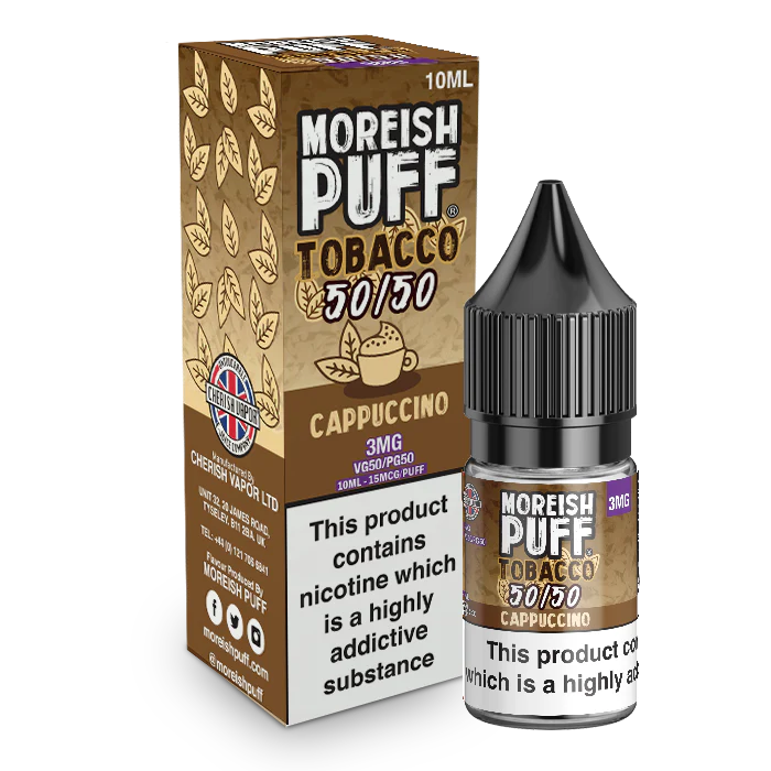 MOREISH PUFF TOBACCO 50/50 CAPPUCCINO E-LIQUID 10ML