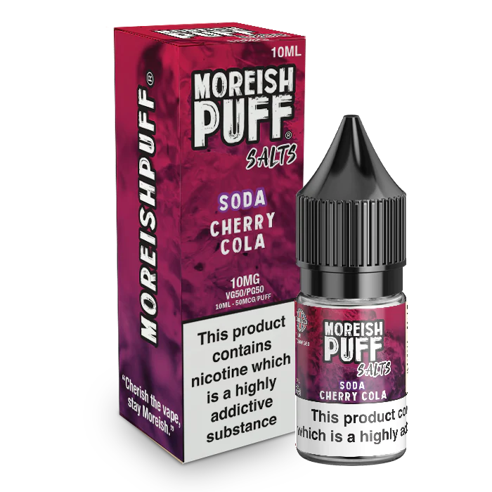 MOREISH PUFF SALTS SODA CHERRY COLA NIC SALT E-LIQUID 10ML