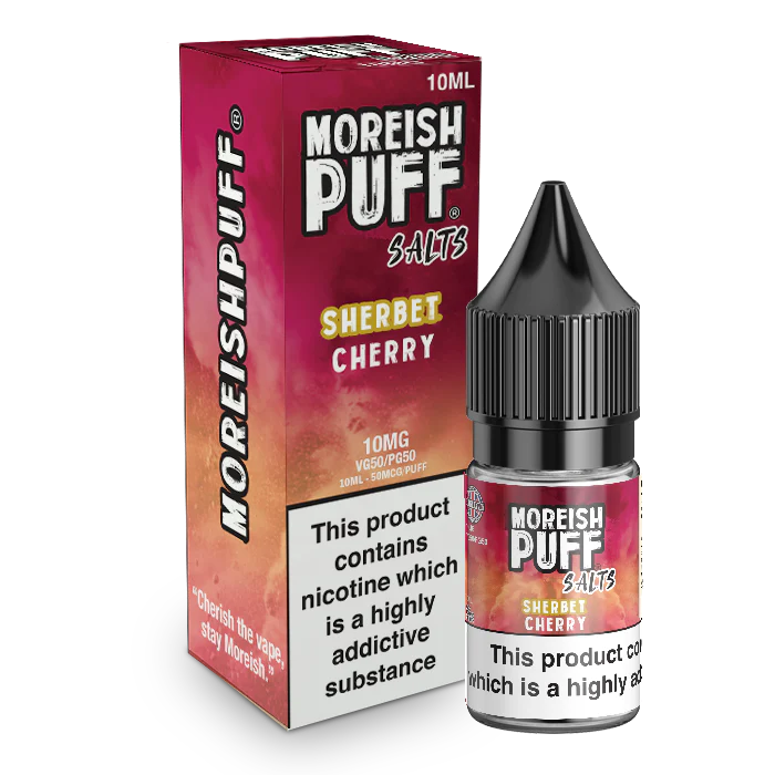 MOREISH PUFF SALTS SHERBET CHERRY NIC SALT E-LIQUID 10ML