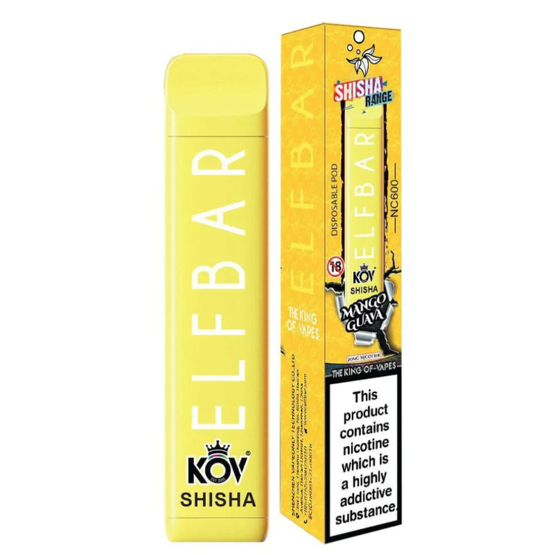 ELF BAR SHISHA MANGO GUAVA DISPOSABLE VAPE 600 PUFFS