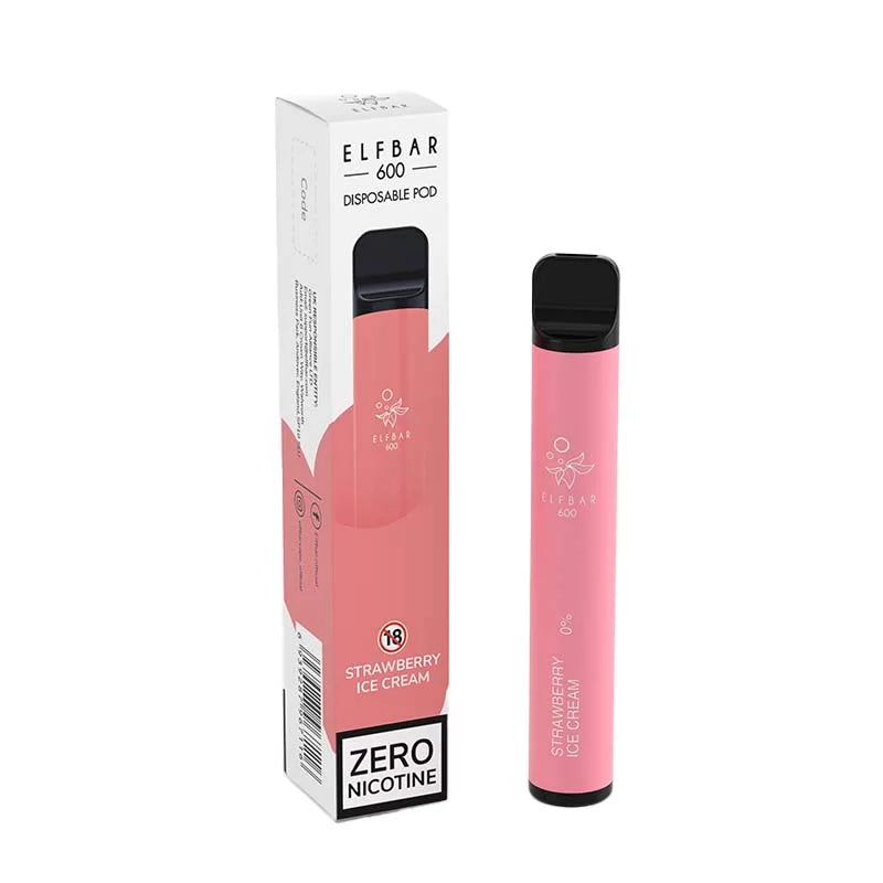 ELF BAR ZERO STRAWBERRY ICE CREAM DISPOSABLE VAPE 600 PUFFS