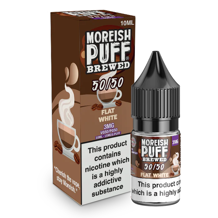 MOREISH PUFF BREWED 50/50 FLAT WHITE NIC SALT E-LIQUID 10ML