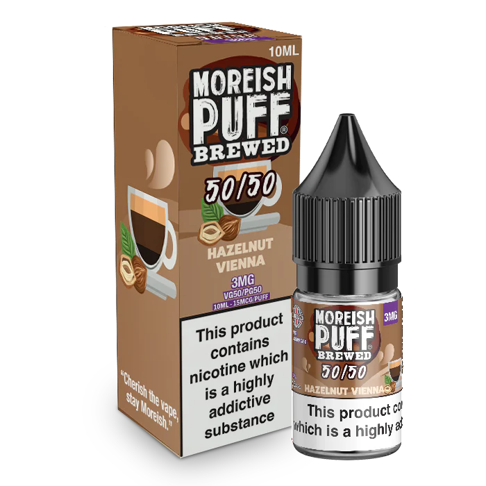 MOREISH PUFF BREWED 50/50 HAZELNUT VIENNA E-LIQUID 10ML