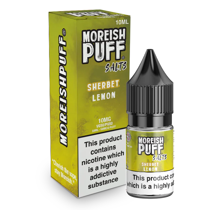 MOREISH PUFF SALTS SHERBET LEMON NIC SALT E-LIQUID 10ML