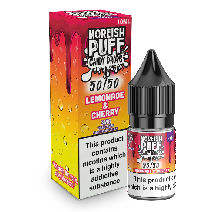 MOREISH PUFF CANDY DROPS 50/50 LEMONADE & CHERRY E-LIQUID 10ML