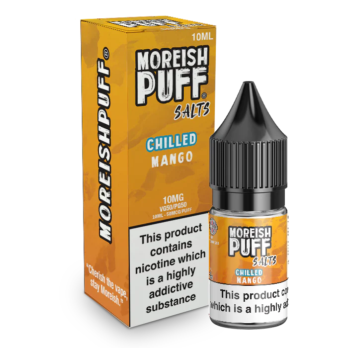 MOREISH PUFF SALTS CHILLED MANGO NIC SALT E-LIQUID 10ML