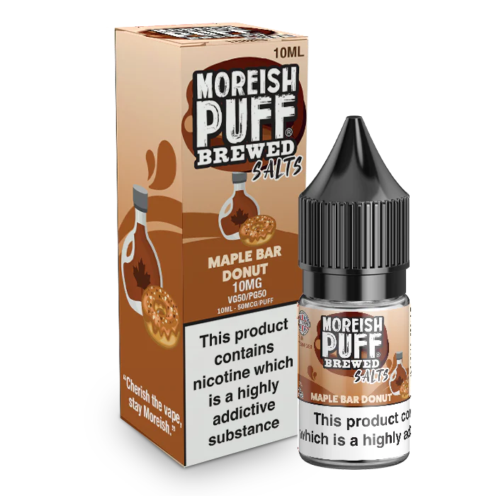 MOREISH PUFF BREWED SALTS MAPLE BAR DONUT NIC SALT E-LIQUID 10ML