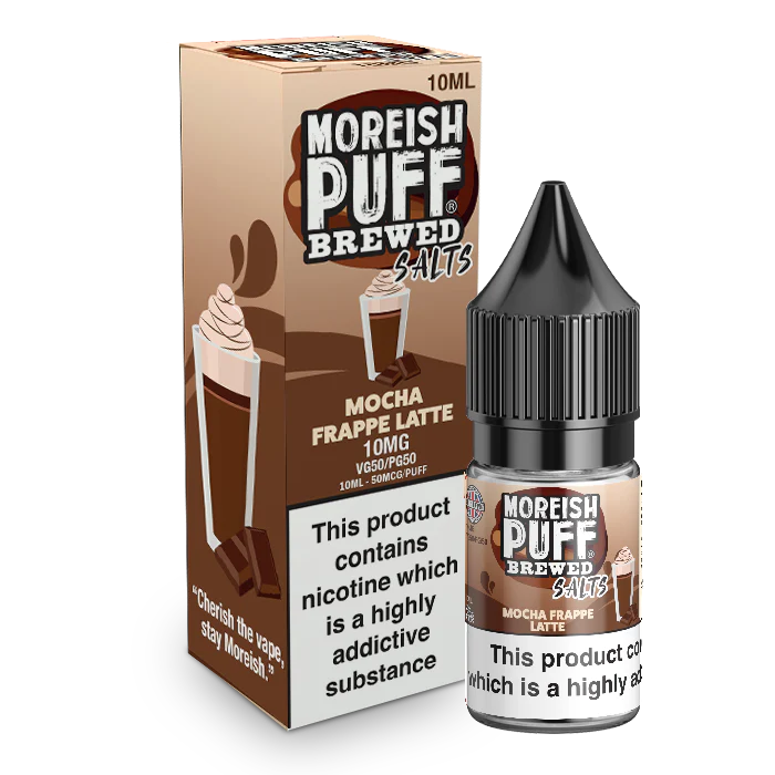 MOREISH PUFF BREWED SALTS MOCHA FRAPPE LATTE NIC SALT E-LIQUID 10ML