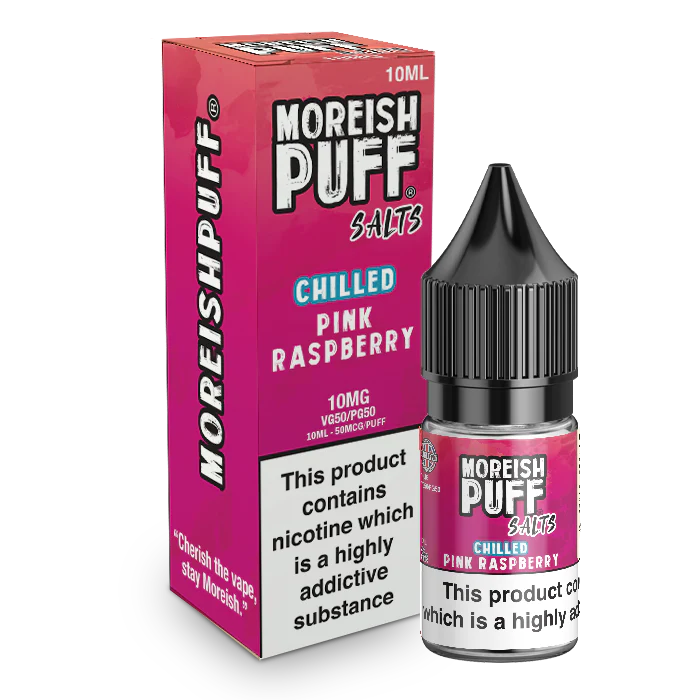 MOREISH PUFF SALTS CHILLED PINK RASPBERRY SALT E-LIQUID 10ML