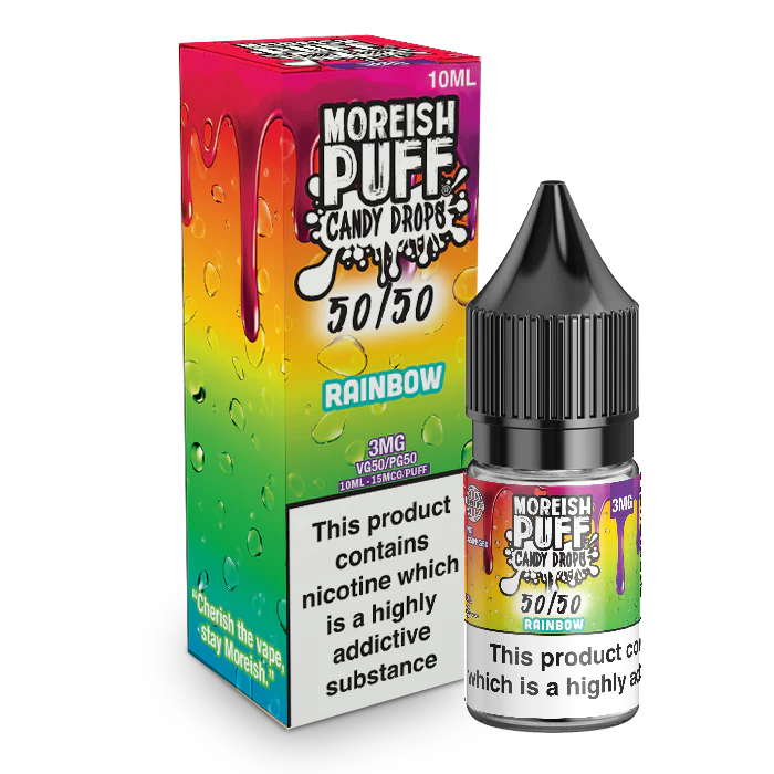 MOREISH PUFF CANDY DROPS 50/50 RAINBOW E-LIQUID 10ML