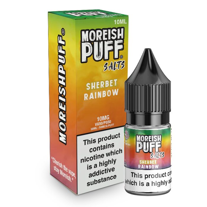 MOREISH PUFF SALTS SHERBET RAINBOW NIC SALT E-LIQUID 10ML