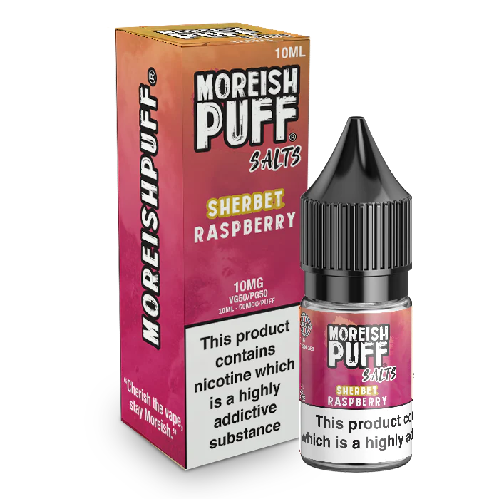 MOREISH PUFF SALTS SHERBET RASPBERRY NIC SALT E-LIQUID 10ML