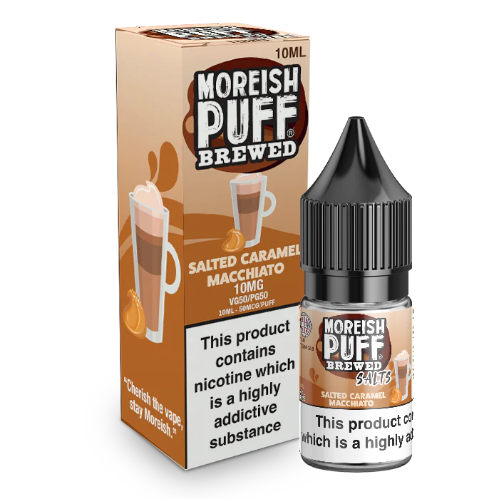 MOREISH PUFF BREWED SALTED CARAMEL MACCHIATO NIC SALT E-LIQUID 10ML