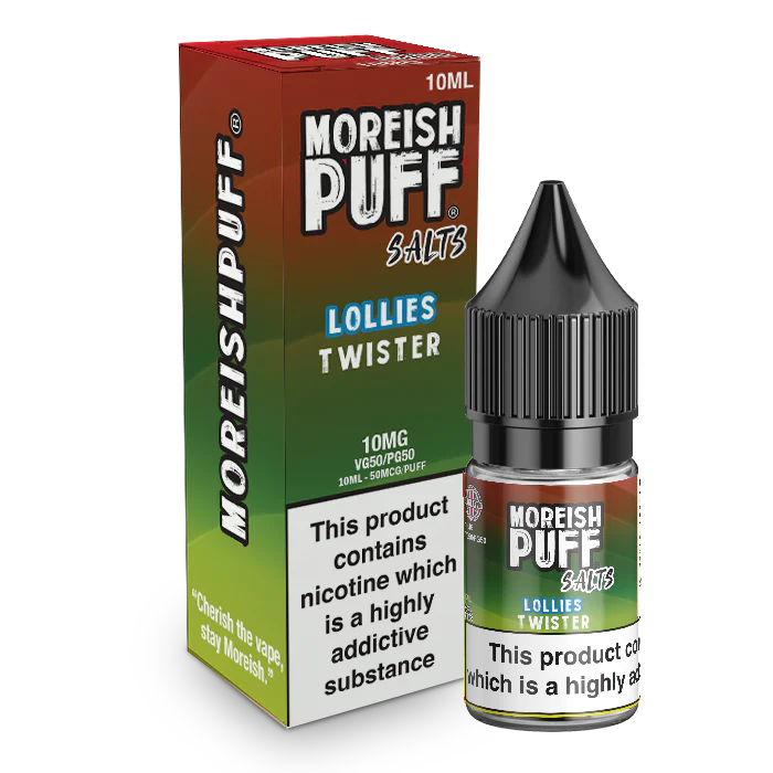 MOREISH PUFF SALTS LOLLIES TWISTER NIC SALT E-LIQUID 10ML