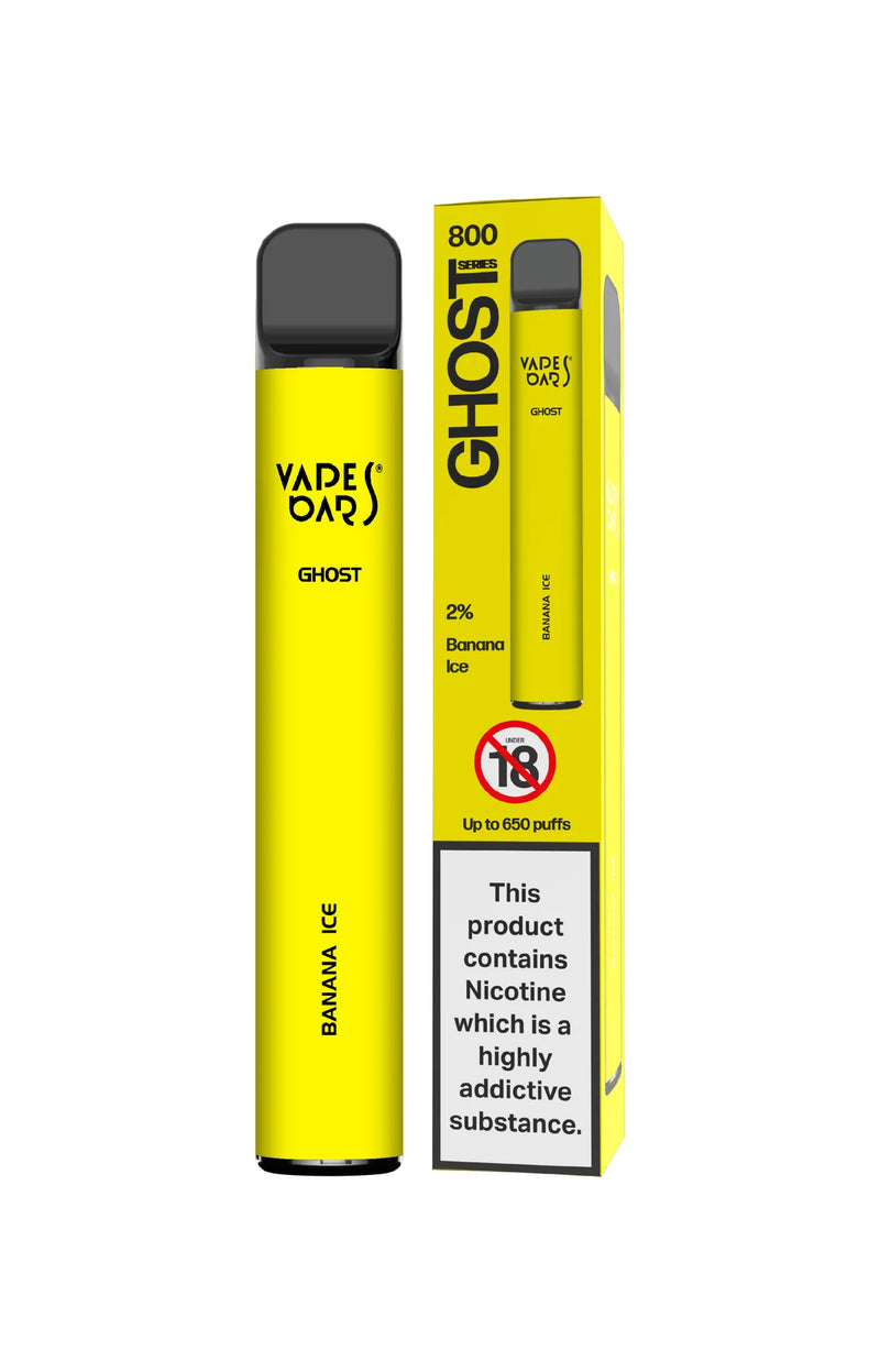 VAPES BARS GHOST BANANA ICE DISPOSABLE VAPE