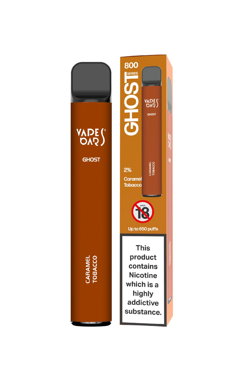 VAPES BARS GHOST CARAMEL TOBACCO DISPOSABLE VAPE