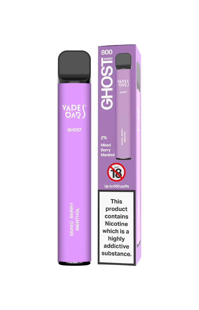 VAPES BARS GHOST MIXED BERRY MENTHOL DISPOSABLE VAPE