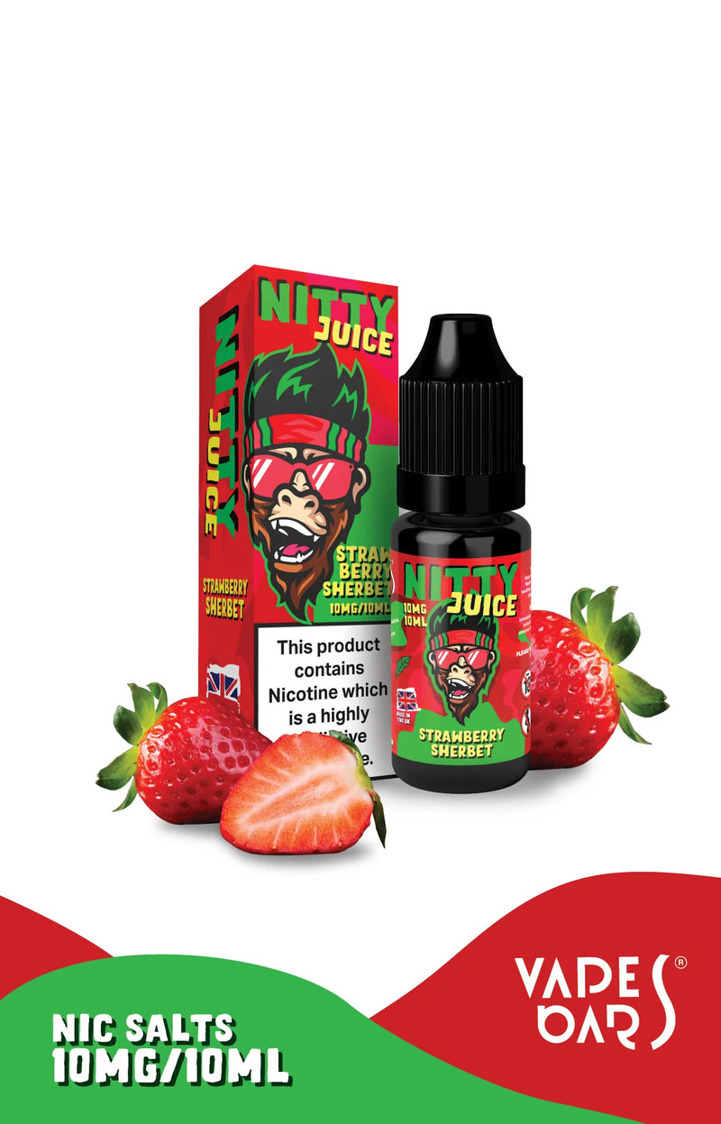 VAPES BARS NITTY JUICE STRAWBERRY SHERBET 10mg/20mg