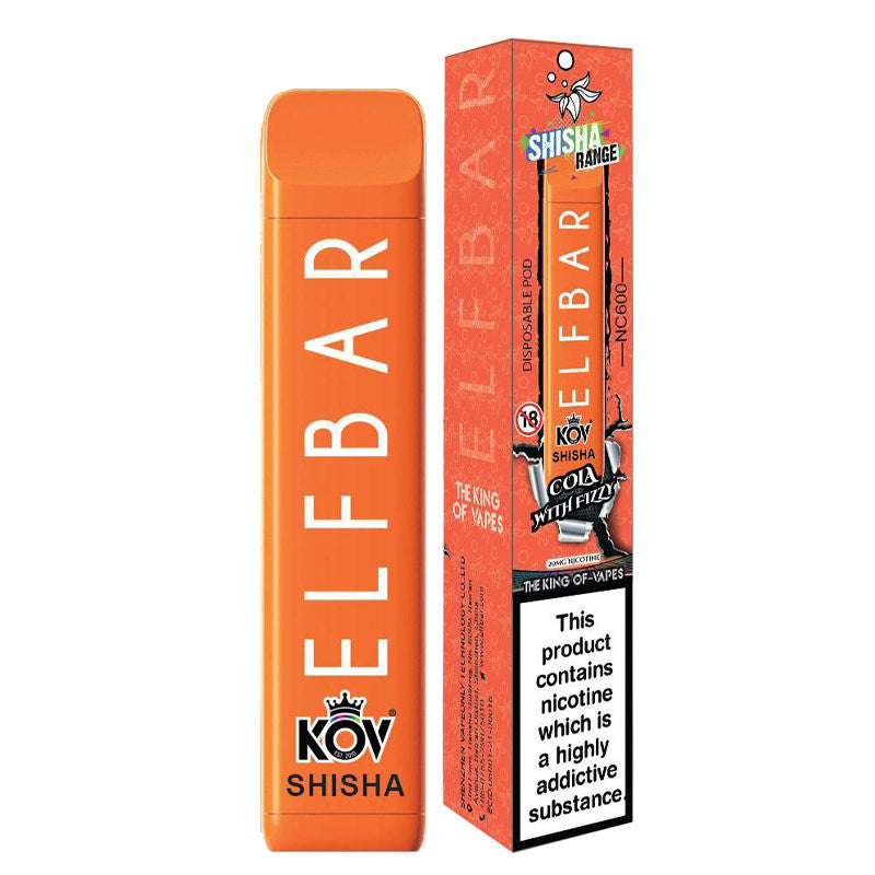 ELF SHISHA ZERO COLA WITH FIZZY DISPOSABLE VAPE 600 PUFFS