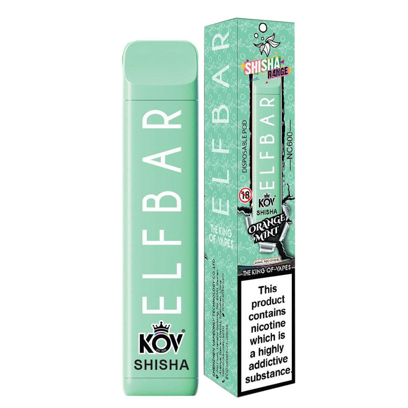 ELF SHISHA ORANGE MINT DISPOSABLE VAPE 600 PUFFS