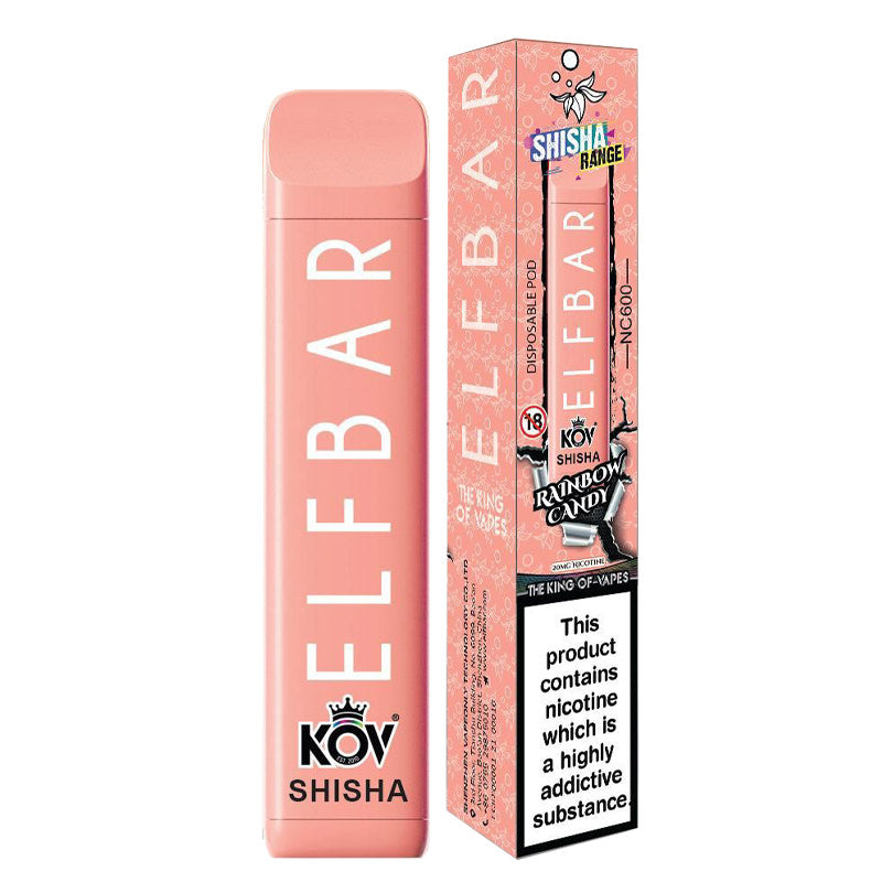 ELF SHISHA ZERO RAINBOW CANDY DISPOSABLE VAPE 600 PUFFS