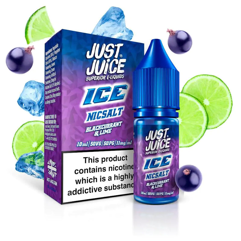 JUST JUICE BLACKCURRANT & LIME ICE NIC SALT E-LIQUID 10ML