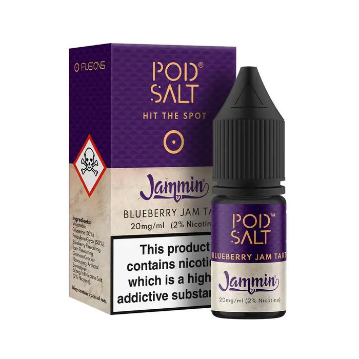 POD SALT FUSIONS BLUEBERRY JAM TART NIC SALT E-LIQUID 10ML