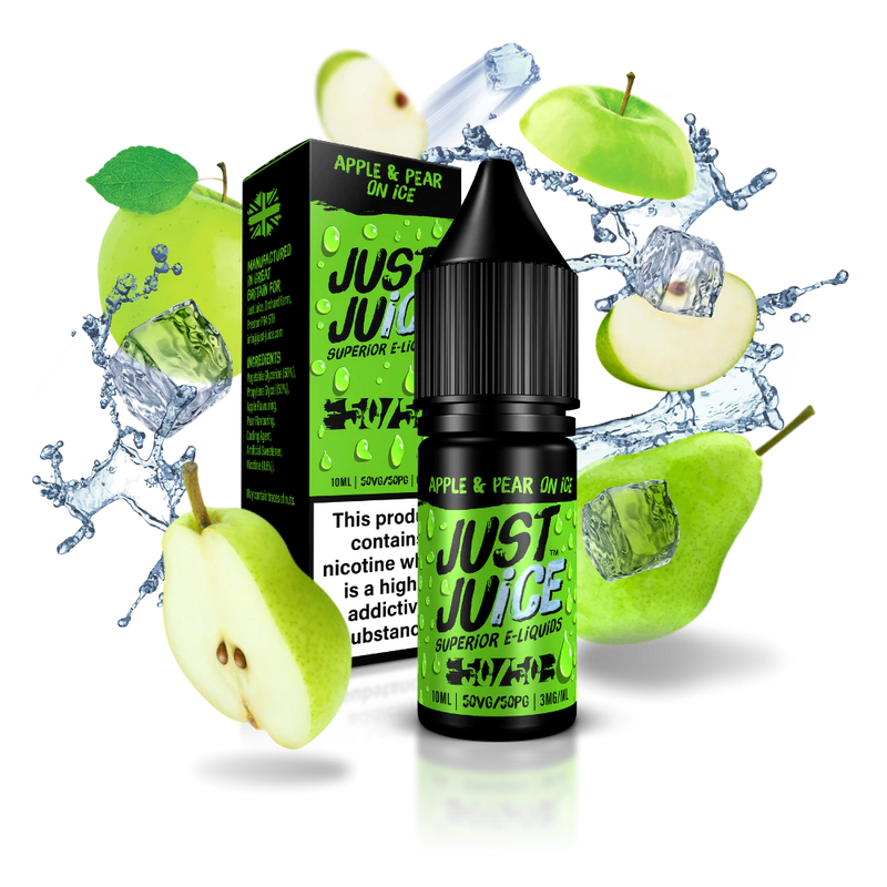 JUST JUICE APPLE & PEAR ICE 50/50 E-LIQUID 10ML