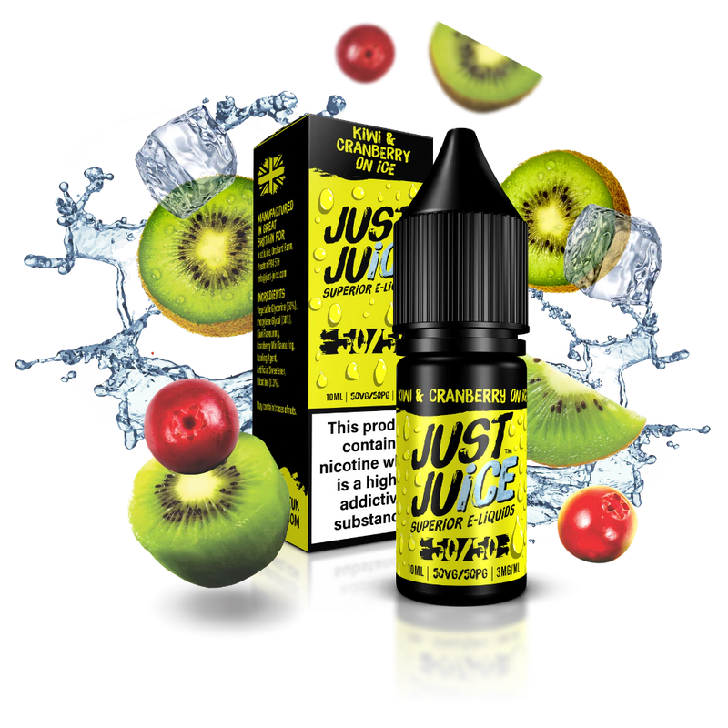 JUST JUICE KIWI & CRANBERRY ON ICE 50/50 E-LIQUID 10ML