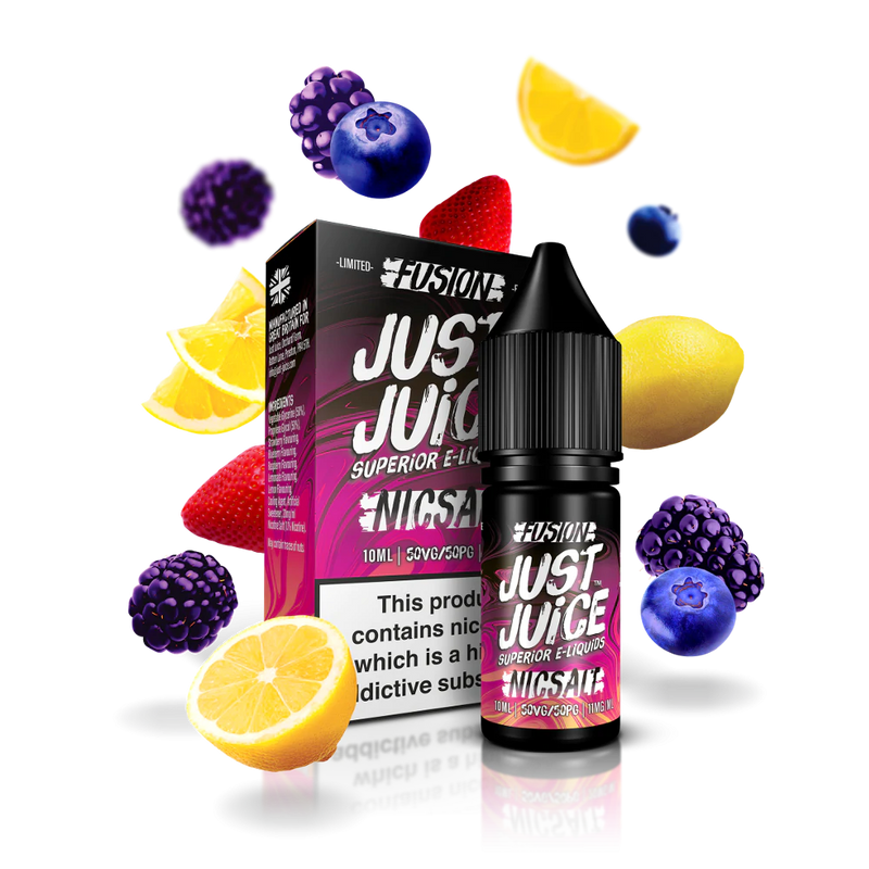 JUST JUICE FUSION BERRY BURST & LEMONADE NIC SALT E-LIQUID 10ML