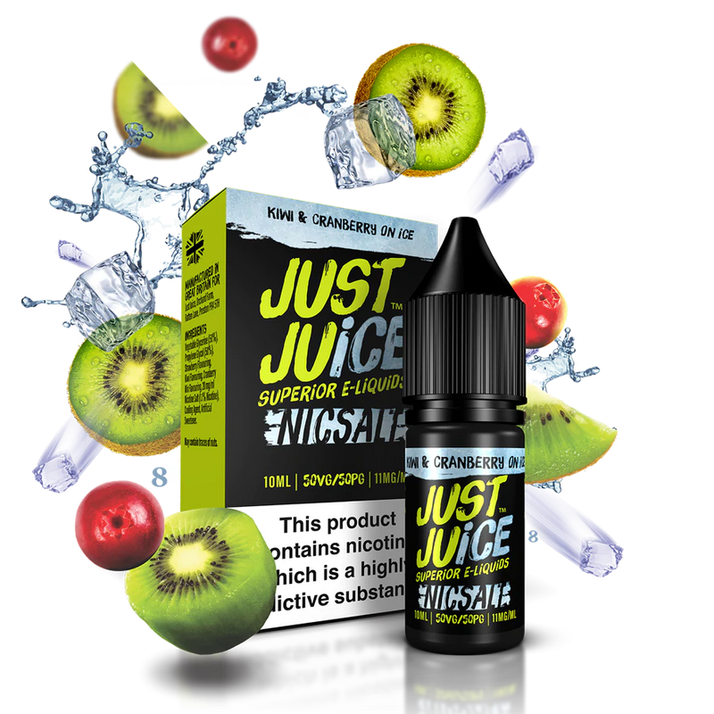 JUST JUICE KIWI & CRANBERRY ON ICE NIC SALT E-LIQUID 10ML