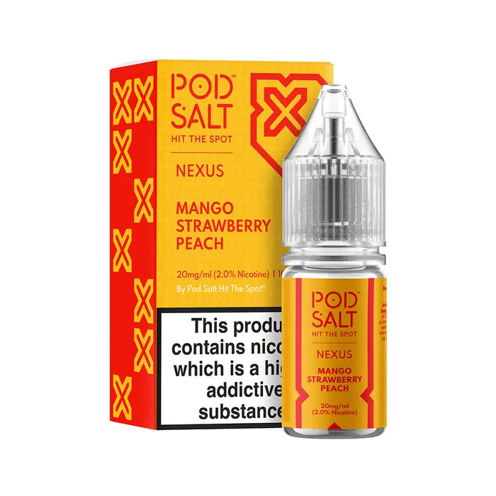 NEXUS POD SALT MANGO STRAWBERRY PEACH NIC SALT E-LIQUID 10ML