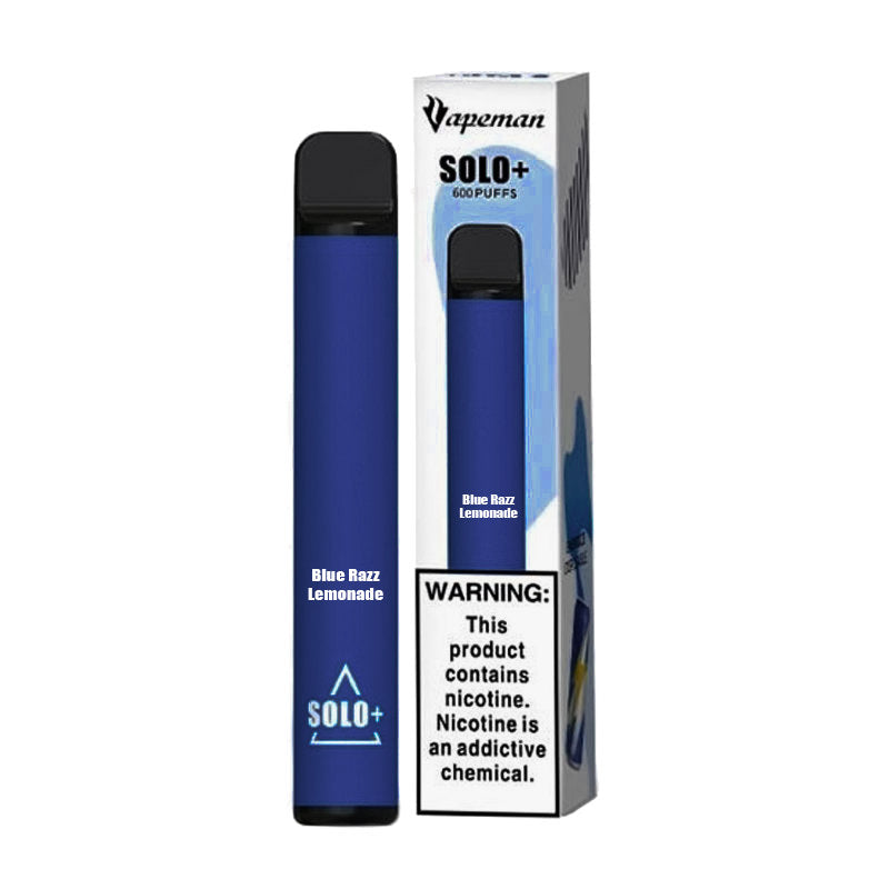 SOLO PLUS BLUE RAZZ LEMONADE 600 PUFFS DISPOSABLE VAPE